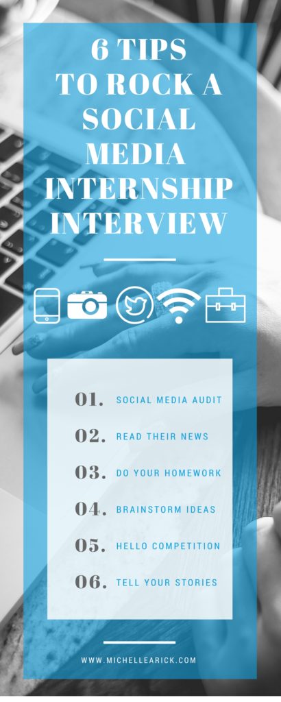 Make that social media internship yours with these interview tips. Know the competition, read up on company news and bring your fabulous list of ideas. 