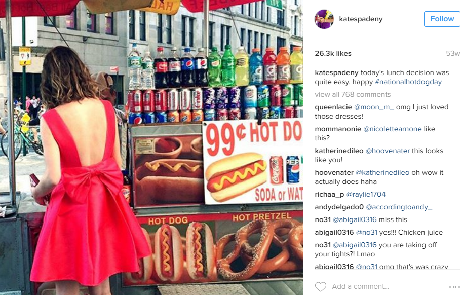 Nobody does National Hot Dog Day with style chops like Kate Spade.