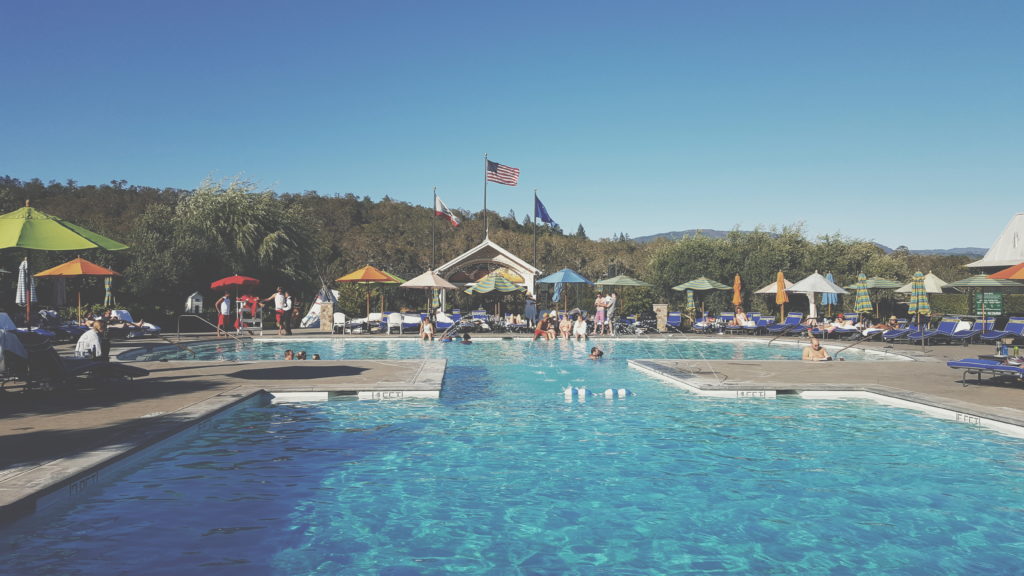 The pool at the Francis Ford Coppola Winery in Geyserville, California.