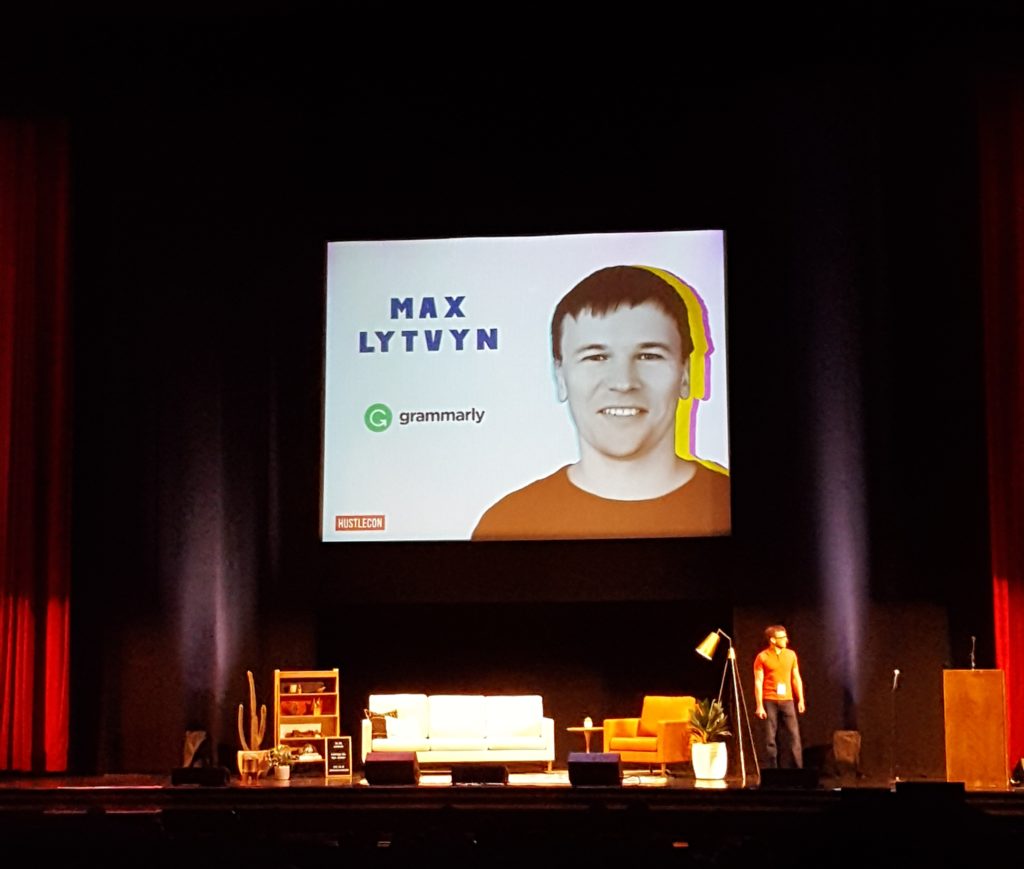 Grammarly CEO Max Lytvyn at HustleCon 2017.