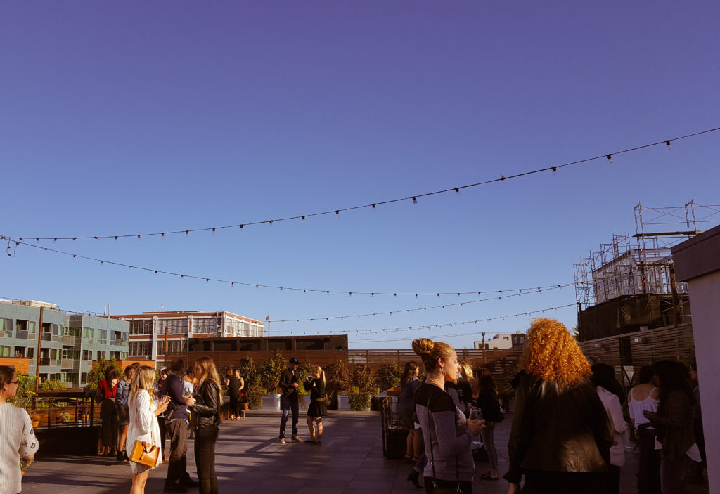 On the rooftop of The Pearl, a San Francisco venue. For Create Cultivates #LiveYourAdventure panel with Eddie Bauer.