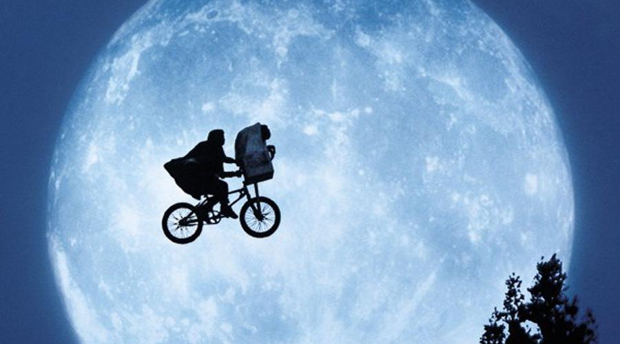 The iconic moon scene from E.T. The Extra Terrestrial