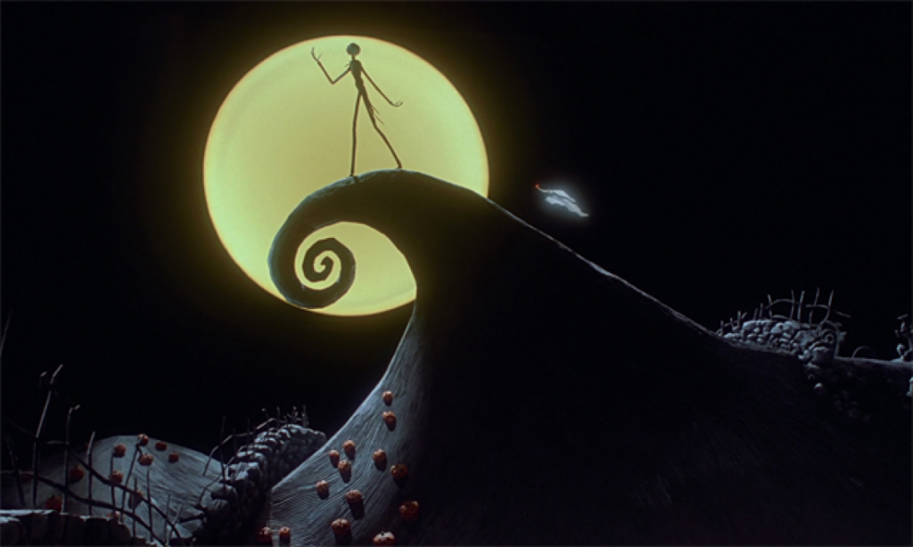 A still from Tim Burton's animated classic The Nightmare Before Christmas.