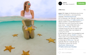 Travel blogger Kiersten Rich of The Blond Abroad is a brand ambassador and influencer for GoPro.