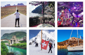 Contiki uses a variety of eye catching travel imagery to draw in audiences on Instagram.
