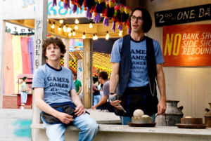 Jesse Eisenberg and Martin Starr in the 2009 drama "Adventureland."