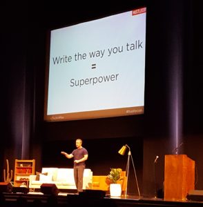 Tucker Max doles out writing advice at HustleCon 2017.