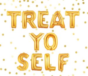 Treat yo self gold foil balloons.